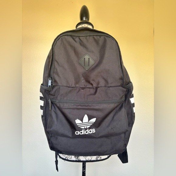 adidas Other - adidas Black Trefoil Logo Backpack with White Accents